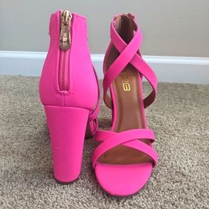 Hot Pink Fuschia Strappy Heels